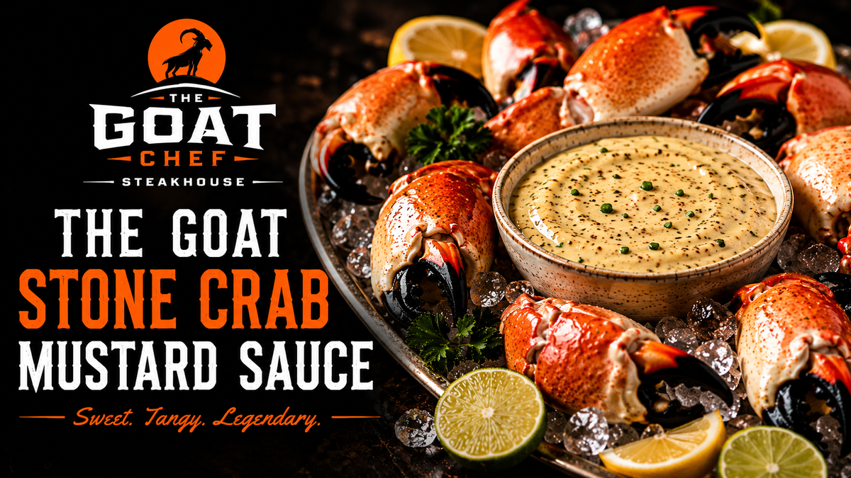 The GOAT Stone Crab Mustard Sauce is the ultimate companion for Florida stone crab