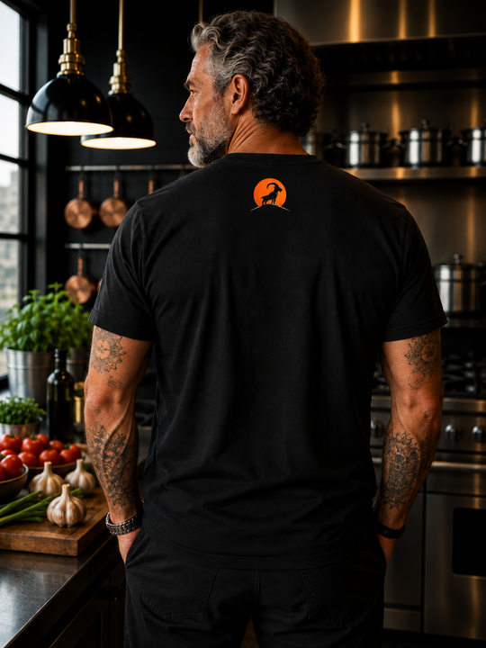 The GOAT Chef Greatest of All Time Tee - back neck GOAT logo detail
