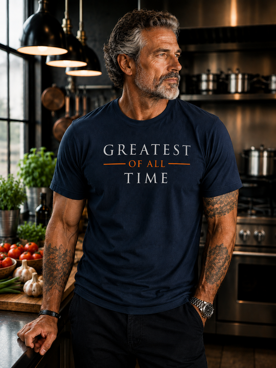 The GOAT Chef Greatest of All Time Tee in Midnight - front