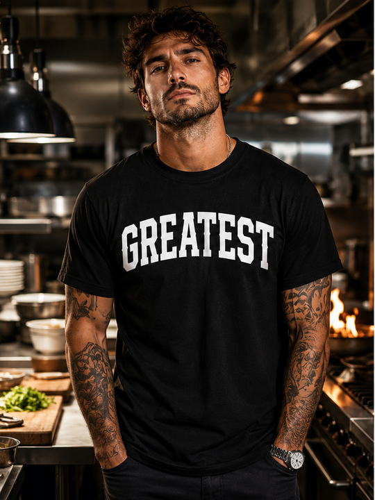 The GOAT Chef Greatest Tee in Black - front